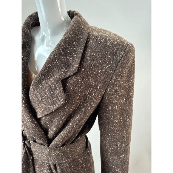 A.B.S. USA Womens Brown Belted Wool-Blend Jacket Size 8 - Picture 13 of 16
